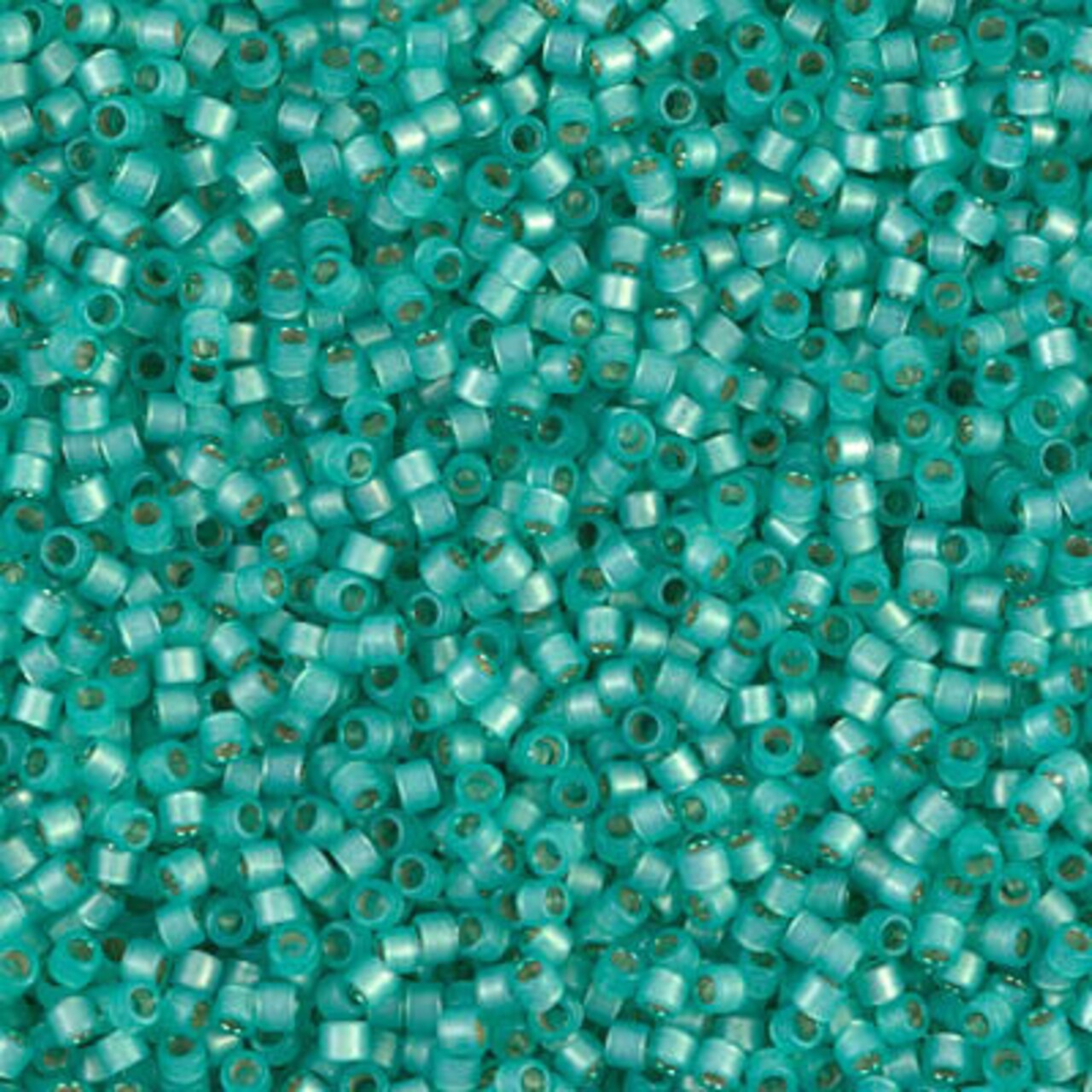 Miyuki Delica Bead 11/0, DB0627, Dyed Aqua Green Silver Lined Alabaster, 5 grams